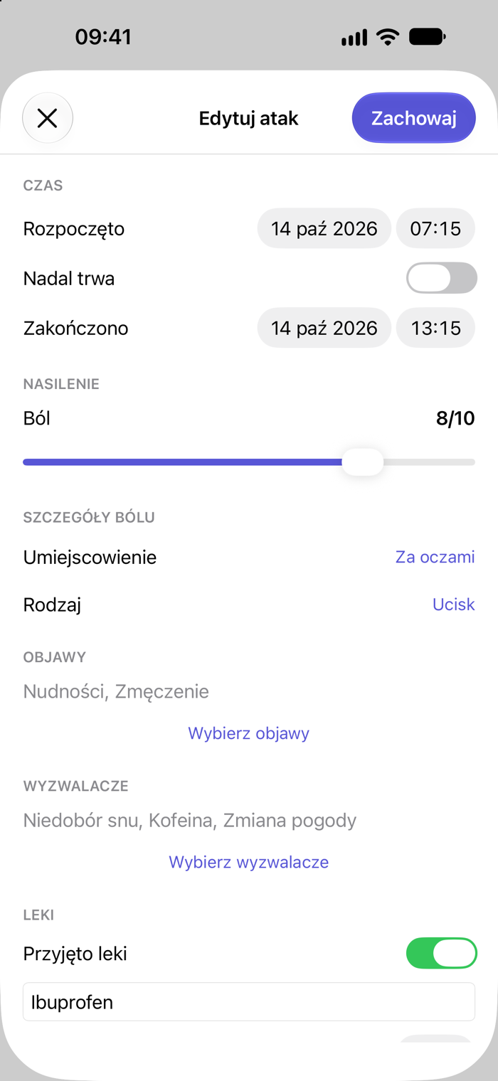 Ekran zapisywania ataku